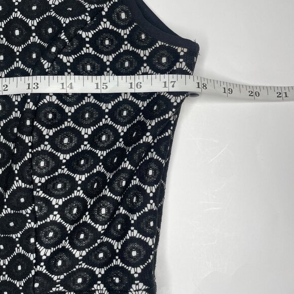Enfocus Studio Black & White Geometric Lace Fit and Flare Dress Size 12 - Picture 7 of 11